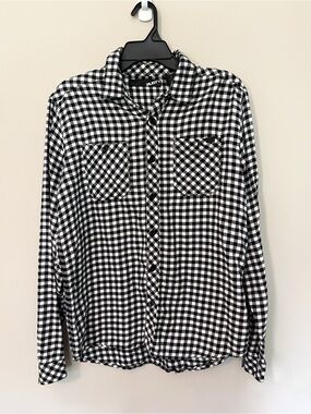 Rusty Black & White Check Button-Up Shirt